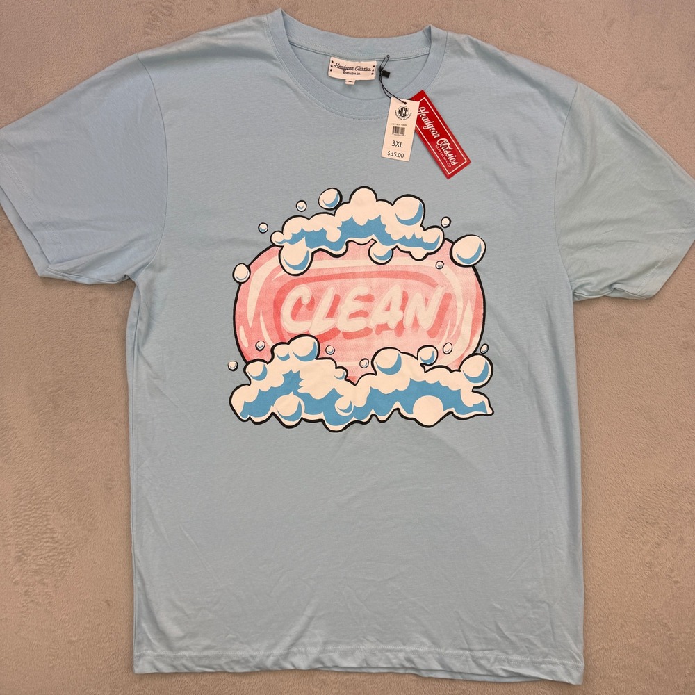 Headgear Classics Shirt Mens 3XL Clean Soap Bubble Graphic Light Blue T Shirt